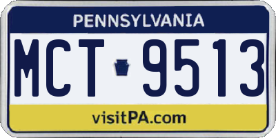 PA license plate MCT9513