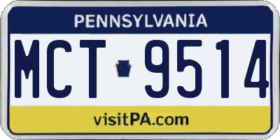 PA license plate MCT9514