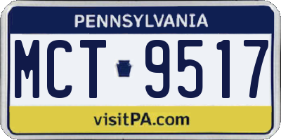 PA license plate MCT9517
