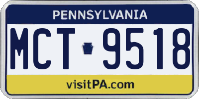 PA license plate MCT9518