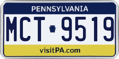 PA license plate MCT9519