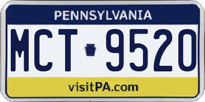 PA license plate MCT9520