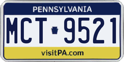 PA license plate MCT9521