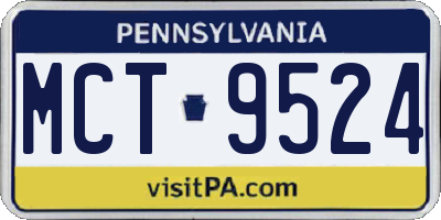 PA license plate MCT9524