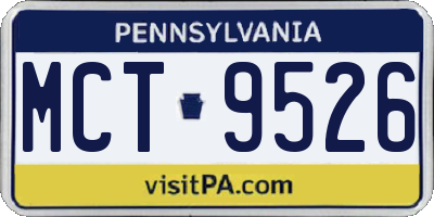 PA license plate MCT9526