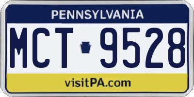PA license plate MCT9528