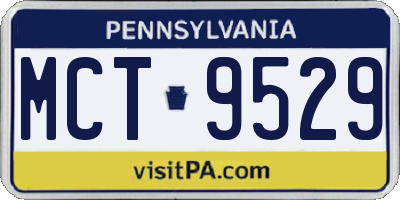 PA license plate MCT9529