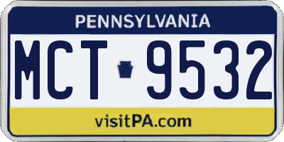 PA license plate MCT9532