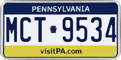 PA license plate MCT9534