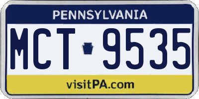 PA license plate MCT9535