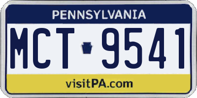 PA license plate MCT9541