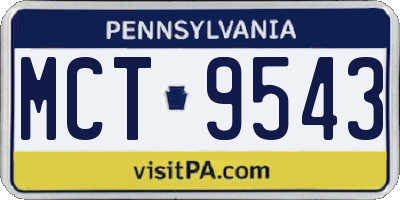 PA license plate MCT9543