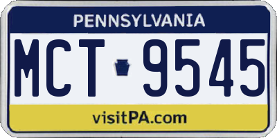 PA license plate MCT9545