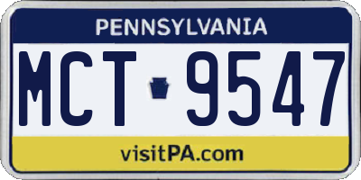 PA license plate MCT9547