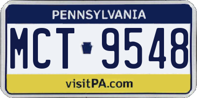 PA license plate MCT9548