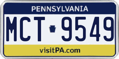 PA license plate MCT9549