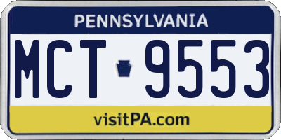 PA license plate MCT9553