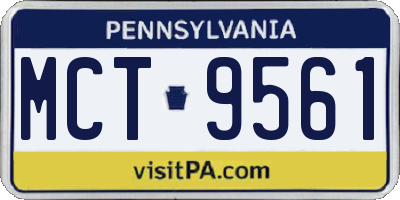 PA license plate MCT9561