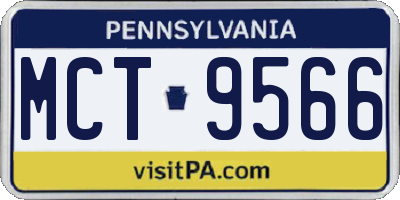 PA license plate MCT9566