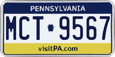 PA license plate MCT9567