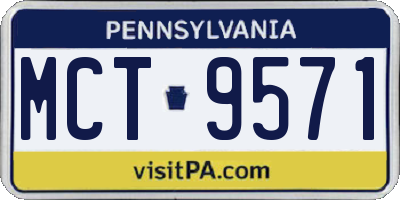 PA license plate MCT9571
