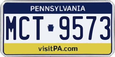 PA license plate MCT9573