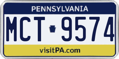PA license plate MCT9574
