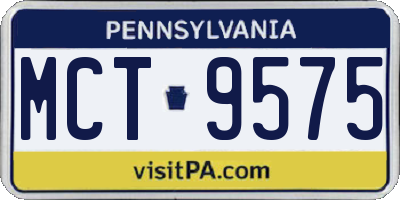PA license plate MCT9575