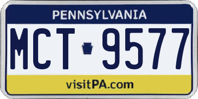 PA license plate MCT9577