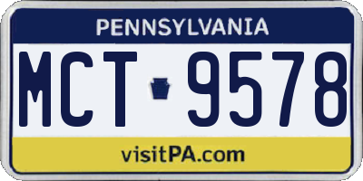 PA license plate MCT9578