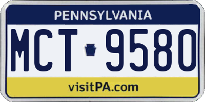 PA license plate MCT9580