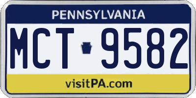 PA license plate MCT9582