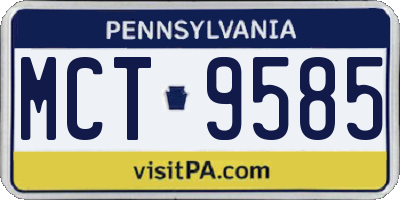 PA license plate MCT9585