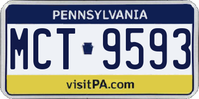 PA license plate MCT9593