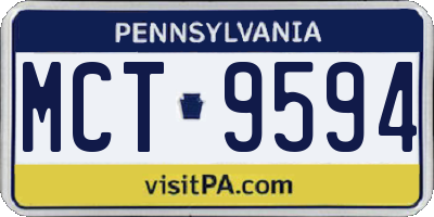 PA license plate MCT9594