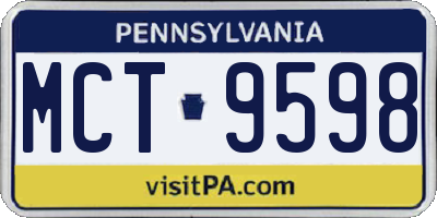 PA license plate MCT9598