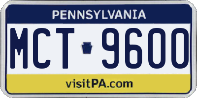 PA license plate MCT9600