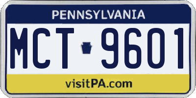 PA license plate MCT9601