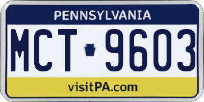 PA license plate MCT9603
