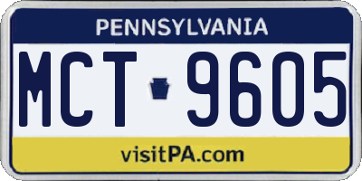 PA license plate MCT9605