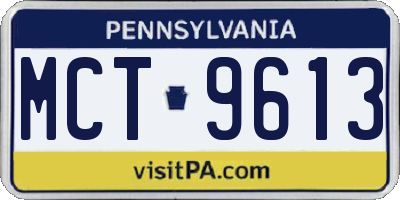 PA license plate MCT9613