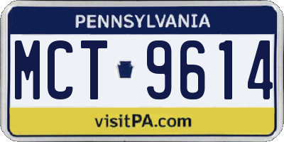 PA license plate MCT9614