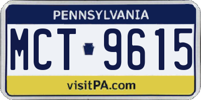 PA license plate MCT9615