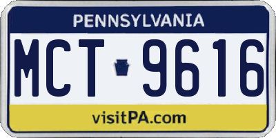 PA license plate MCT9616