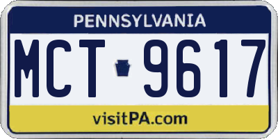 PA license plate MCT9617