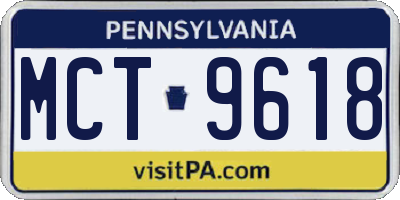 PA license plate MCT9618