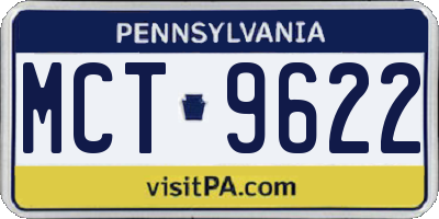 PA license plate MCT9622