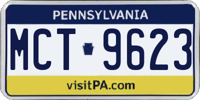 PA license plate MCT9623