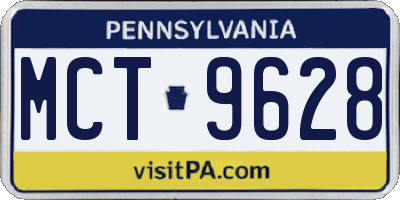 PA license plate MCT9628
