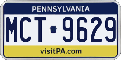 PA license plate MCT9629